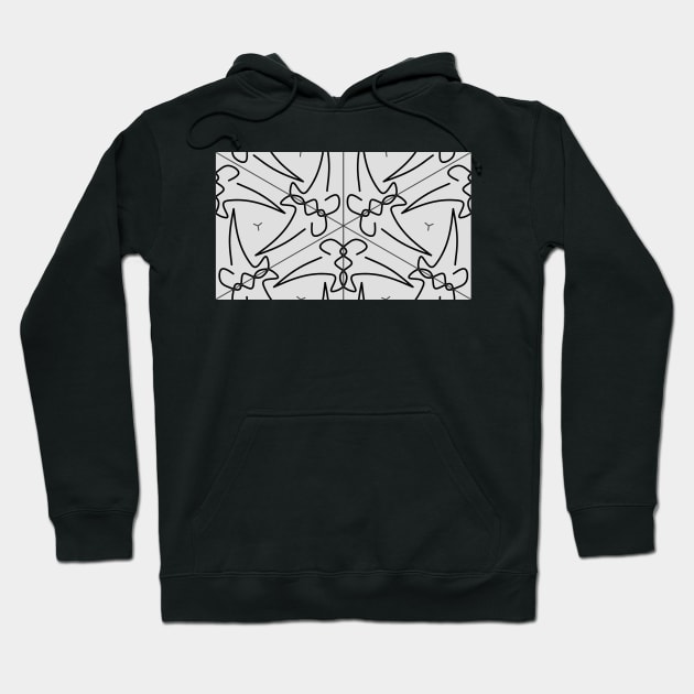 squiggle bones repeating gray and black pattern Hoodie by davidscohen